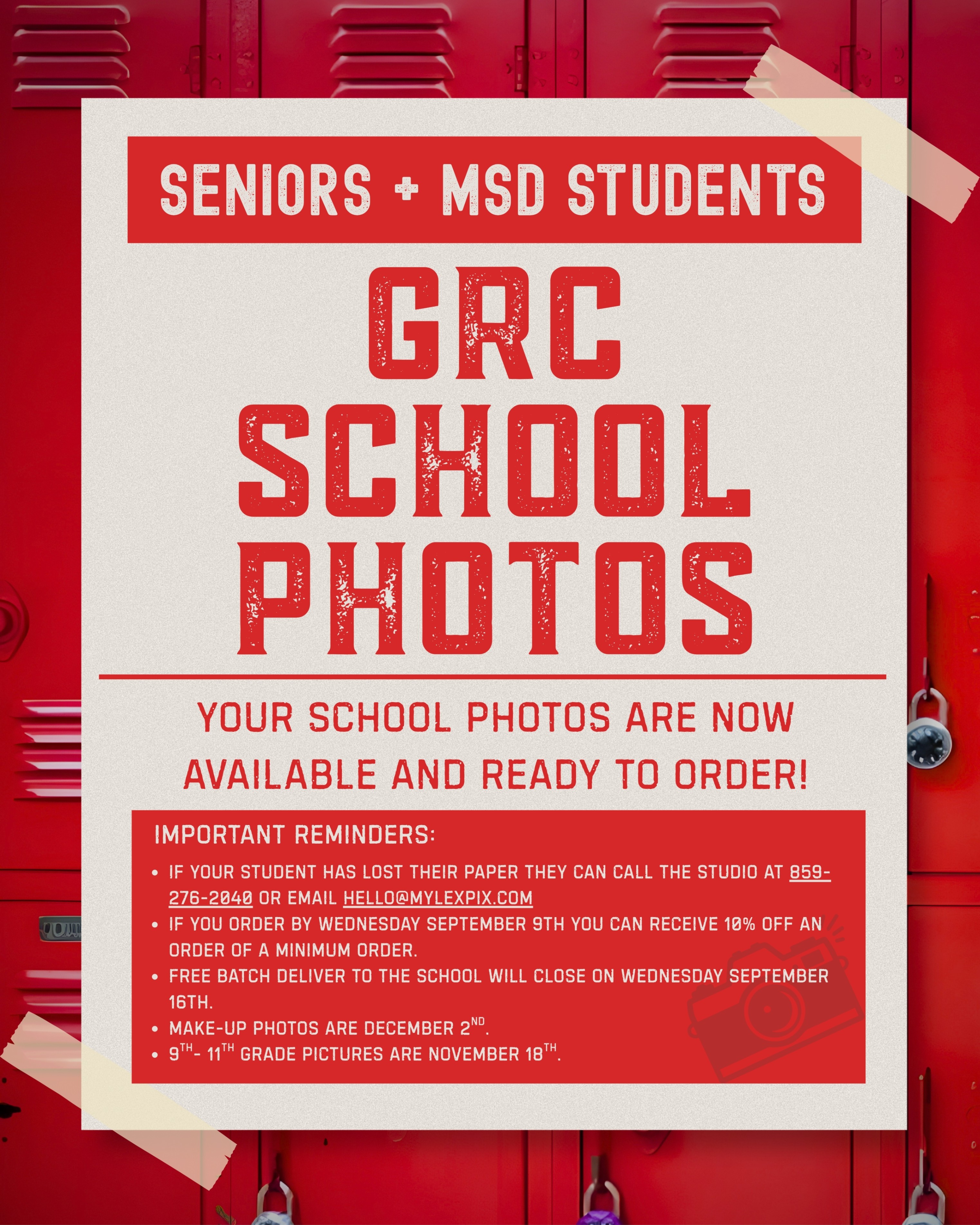 school photo ordering information